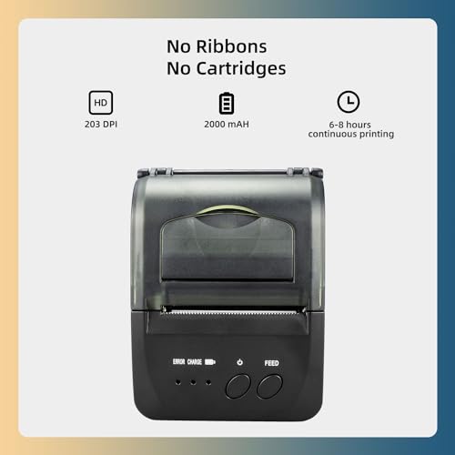 NetumScan Wireless Bluetooth Thermal Printer 2 Inch 58mm Mini USB POS Printer for Retail Restaurant Compatible with Android/iOS/PC/Windows NS1809DD