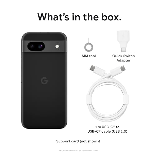 Google Pixel 8a - Teléfono Android desbloqueado con Google AI, cámara Pixel avanzada y batería de 24 horas - Obsidiana - 128 GB