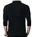 YTD Men's Casual Slim Fit Pure Color Long Sleeve Polo Fashion T-Shirts (US Small, Long Sleeve Black)