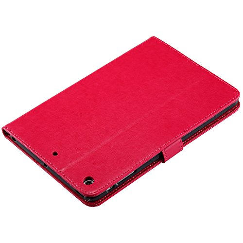 iPad Mini 2 Mini 3 Case, LittleMax(TM) Lightweight PU Leather Flip Stand Embossed Cat & Tree Case Smart Cover with Auto Wake/Sleep for Apple iPad Mini 3/2/1 [One Free Stylus Pen]-#2 Red - Thumbnail 5