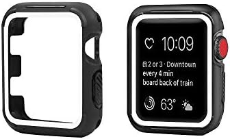 top4cus Scratch-Resistant Soft Flexible TPU Lightweight Protective Protector Bumper Compatible Apple Watch Case 44mm 42mm 40mm 38mm Series 4 Series 3 Series 2 Series 1 - White, 38mm