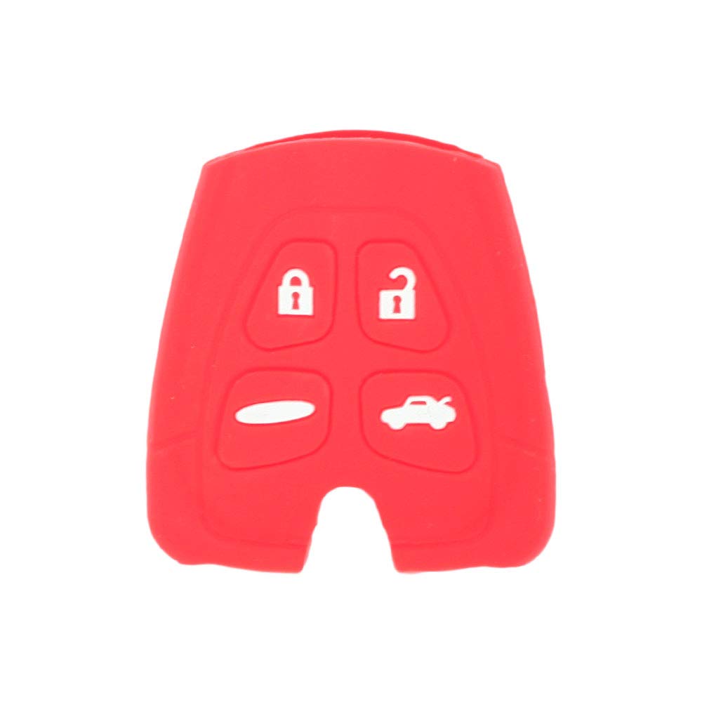 BROVACS Silicone Cover Protector Case Holder Skin Jacket Compatible with SAAB 9-3 9-5 4 Button Remote Key Fob CV2760 Red