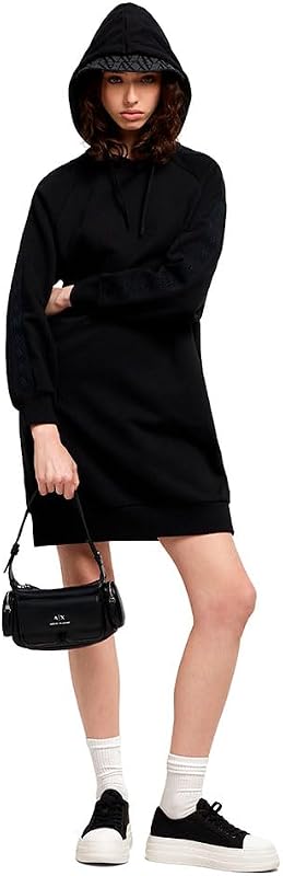 Donna Arte Sella, Monogram Tape Detail, Dress, Black, XS, Nero, XS