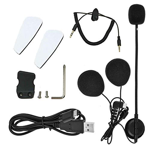 HuanGou BT-S2 Motorcycle Intercom Type-C New Connection Accessories Earphone Microphone Audio Cable Charger Cable Mounting Clip Velcro Kits - Thumbnail 3