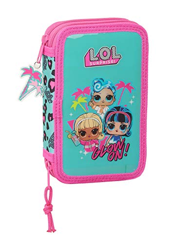safta LOL Surprise, Unisex-Baby School Pencil Case, Turquoise/Pink, 125 x 40 x 195 mm