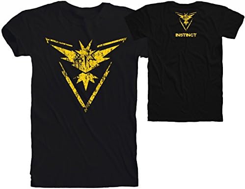 Pokemon Go Team Instinct Pokeball Black Adult Tee S-3XL IN STOCK READY TO SHIP (XL)