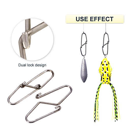 Zetiling Angeln Duo-Lock Karabinerhaken Karabinerhaken, 100 STÜCKE Edelstahl Angeln Kugellager Wirbel mit Duo Lock… – Bild 4