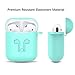 amasing AirPods Case 7 in 1 for Airpods 1&2 Accessories Kits Protective Silicone Cover for Airpod Gen1 2 (Front Led Visible) with 2 Ear Hook /2 Staps/1 Clips Tips Grips/1 Zipper Box Light Green