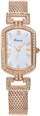 Tidoo Watches Noble Lady Series Womens Luxury Dress Bracelet Wrist Watch Japaneses Miyota 2035 Quartz Movement Water Resistant Staintless Steel Rose Gold Plated Rectangle Case Band Luxury Crystal Diamond Analog Display White Dial Luxury Brand,Shinning And Expensive Looking,Best Gift for Female GirlFriend Lover Birthday Anniversary Valentine's Day And Christmas 6001S