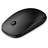 Jelly Comb 2.4G Slim Wireless Mouse with Nano Receiver, Less Noise, Portable Mobile Optical Mice for Notebook, PC, Laptop, Computer, Macbook - Black
