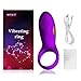 Cock Ring, Vibrating Penis Ring, Waterproof Rechargeable Couple Vibrator with 12-Speed Vibrations, Full Silicone Powerful Clitoris Massager Vibrators Adult Sex Toy (Purple)
