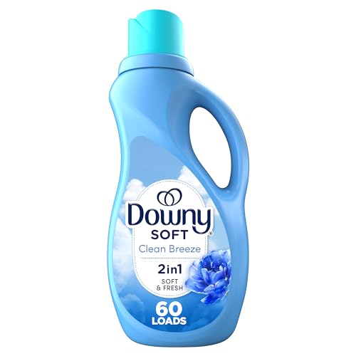 Downy Soft, 2 in 1 Soft and Fresh Liquid Fabric Softener, Clean Breeze, 44 fl o…