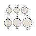 36pcs Mixed Stainless Steel Round Blank Bezel Pendant Connector Trays Base Cabochon Settings Trays Pendant Blanks Links for Jewelry Making DIY Findings (M258)