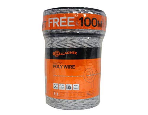 Gallagher Electric Fence Poly Wire | Bonus Pack - 1312 Ft Plus Free 328 Ft Roll | 6 Stainless Steel Strands for Reliable Conductivity and Rust Resistance | 1/16" Diameter Polywire | UV Resistant