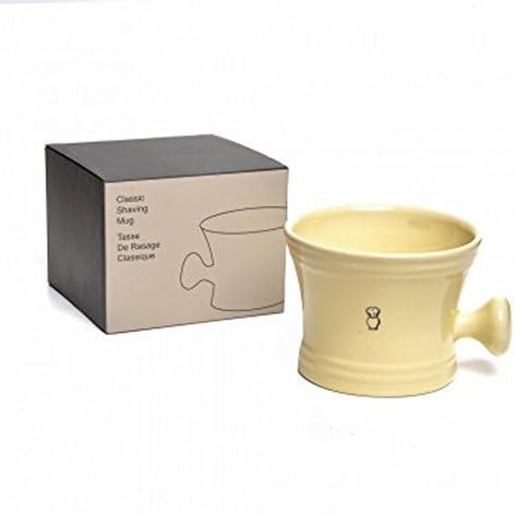 Shaving Mug, Apothecary Style, Cream Porcelain, Fits Up to 100g Shaving Pucks by Perma Brands