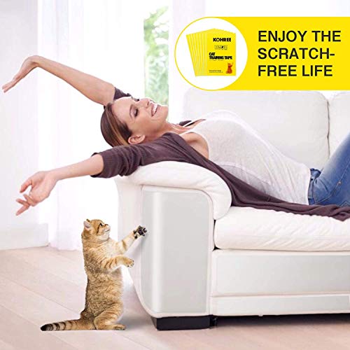 Kohree 8PCS Upgrade Anti Cat Scratch Tapes,XL Large (17" x 12") Cat Scratch Furniture Protector