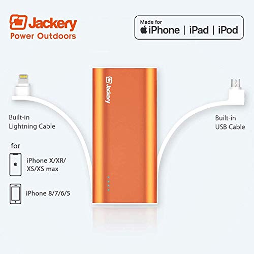 iPhone Battery Charger with Builtin Lightning Cable Jackery Bolt