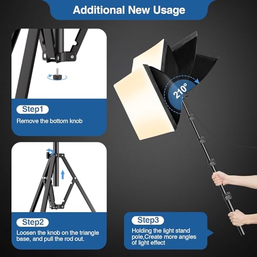 EMART Softbox Set, Softbox Kit for Photography Studio 40 x 40 cm with 85 W LED Bulb (3000K-6000K) with Remote Control for Photo Studio, Portraits and Video Recording (1 Pack)