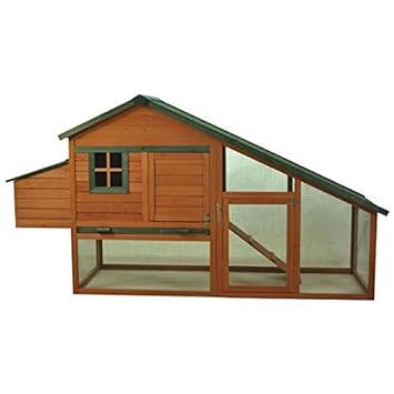 Wooden Backyard Slant Roof Hen House Chicken Coop Amazoncouk Pet