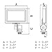 LEDwholesalers Series-5 Ultra-Slim 15W LED Outdoor Security Flood Light Fixture with 1/2” Threaded Knuckle Mount, UL-Listed, Warm White 3000K, 3780WW
