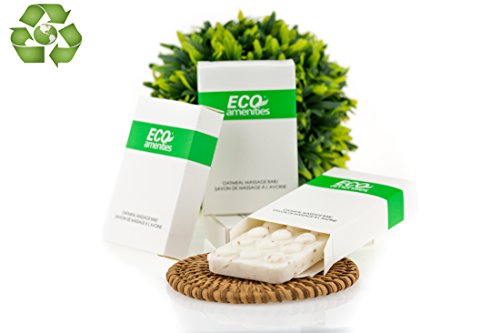 ECO Amenities Spa Paper Box Individually Wrapped 1.5 ounce Oatmeal Massage Soap, 180 Bars per Case