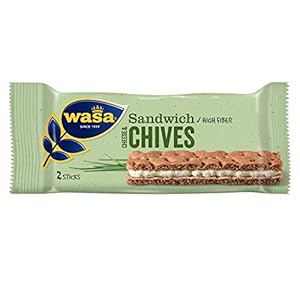 Wasa Sandwich Snack – Crispbread Crackers with Cheese and Chives, 37g