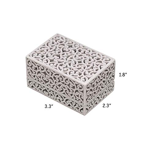 Hollow Velvet Ring Box Velvet Jewelry Box for Rings Couple Double Ring Bearer Box Engagement Gift