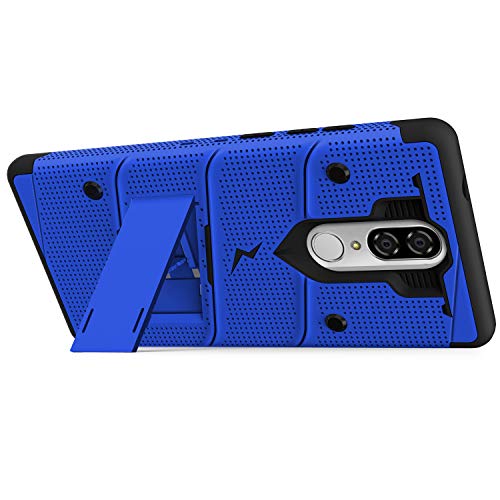 ZIZO Bolt Series Coolpad Legacy Case Military Grade Drop Tested with Full Glass Screen Protector Holster Kickstand Blue Black - Thumbnail 4