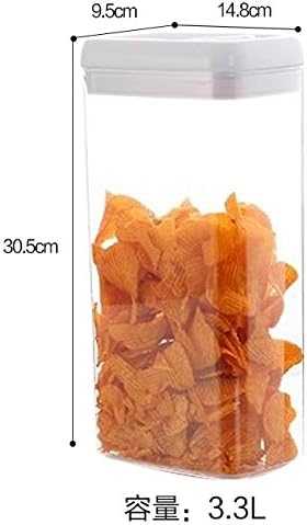 Storage Jar/Containers/Storage Boxes,Trans airtight Grain Storage Tank Food Dried Fruits in The Kitchen Cookie jar Plastic Milk Canister,Rectangular Sugar Daddy 3.3L