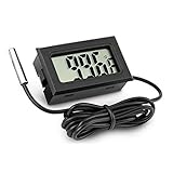 JEDEW Aquarium Thermometer, LCD Digital Fish Tank Water Terrarium Temperature Meters Gauge for Reptile Terrarium Fish Tank Refrigerator, Fahrenheit (℉) Display