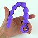 LoveI Anal Sex Toy Beads Butt Plug Diamond Oval Shaped Prostate Massager with Safe Pull Ring Handle Soft Carry Bag Unisex G Spot - Purple