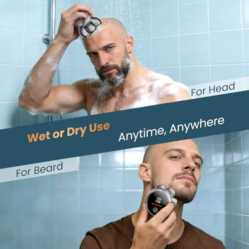 MAXGROOM® PRO 7D Electric Head Shaver for Bald Men – Cordless Waterproof Razor with Titanium Blades, Dual-Speed Powerful Motor, Magnetic Detachable Head, Easy to Clean