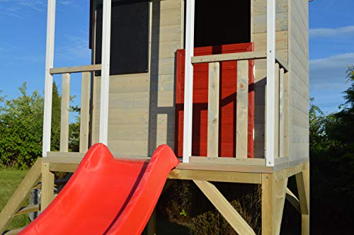 Wendi Toys M9 Spielhaus Garten Holz | Spielhaus Kinder Holz | Spielturm mit Rutsche und Baby Schaukel | Klettergerüst Outdoor Spielplatz für Garten | Kinderspielzeug ab 3 Jahre | Stelzenhaus Kinder – Bild 4