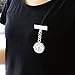 Top Plaza Nurse Fob Clip On Hanging Brooch Pocket Quartz Watch with Chain-White