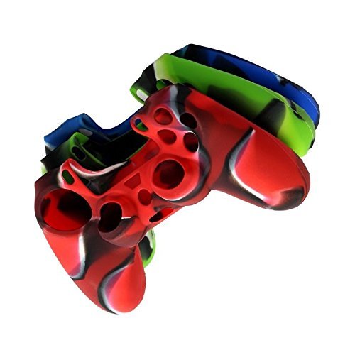 Mosuch Protective Silicone Case for Sony Playstation 4 PS4 Controller 3 Pack Combo Camouflage Red Blue Green Mosuch Protective Silicone Case for Sony Playstation 4 PS4 Controller 3 Pack Combo Camouflage Red Blue Green