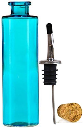 Olive Oil Outpost on Anna Maria Signature 250ml Aqua Glass Bottle Stainless Steel Pour Spout Cork
