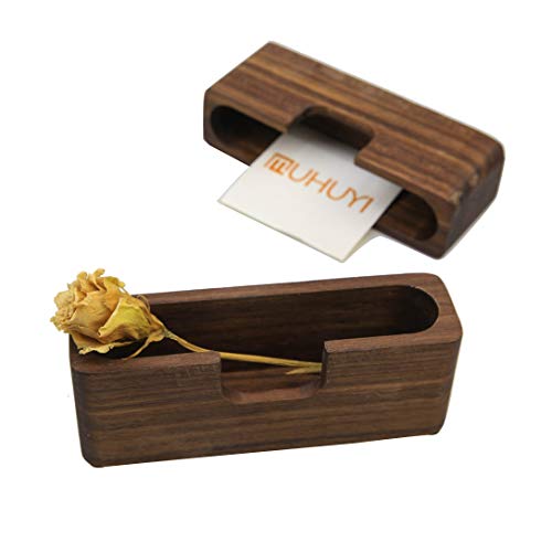 Muhuyi Wood Business Card Display Holder Office Business Card Desk Holder Business Card Stand Business Card Holder, 2 Pack - Thumbnail 5
