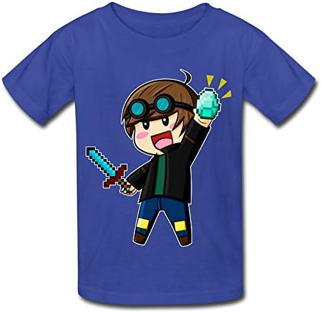 Senben Kid's The Diamond Minecart DAN TDM T-shirt RoyalBlue L