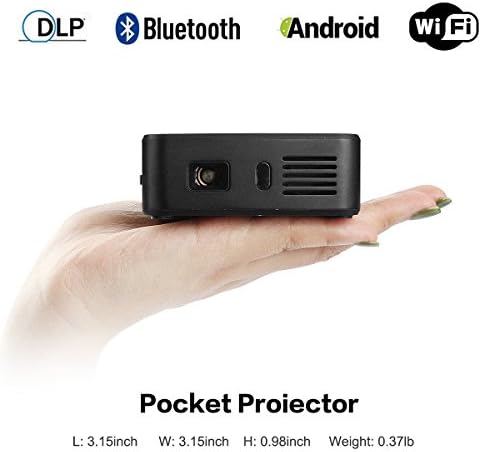 FastFox Mini DLP HD Projector 120 ANSI Lumen Support WIFI Airplay Bluetooth for Video Movie Music Black Color
