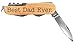 Fathers Day Gift for Dad Best Dad Ever Laser Engraved Wood 6 Function Multitool Pocket Knife