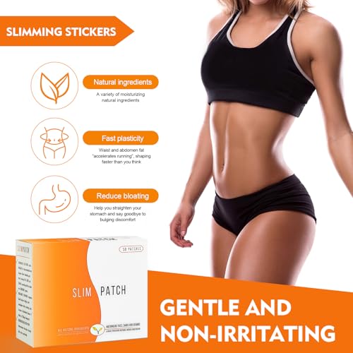30 Natural Slimming Navel Patches - Abdominal Patch Burns Fat and Reduces Waist, Easy Application Treatment for Shaping Abdomen and Belly