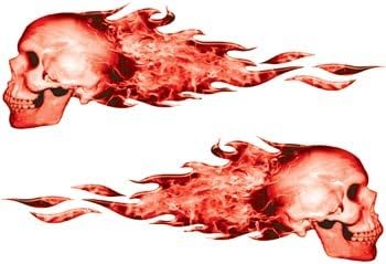 Weston Signs Inferno Skull Flames Red