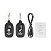 ammoon UHF Guitar Wireless System Transmitter Receiver Built-in Rechargeable Lithium Battery Max. 50M Transmission Range for Electric Guitar Bass