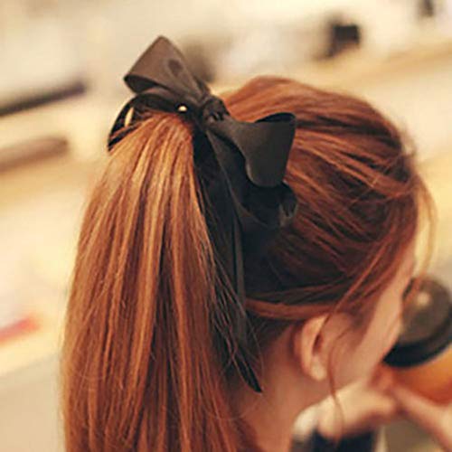 6 PCS Women Lady Girls Satin Ribbon Bow Hair Rope Head Wrap Headbands Elastics Hair Tie Ponytail Holders Hair Accessories Headdress