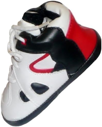 Faux Leather Basketball Shoes with Red and Navy Accent for Infants Size 2