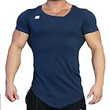 EU Men's Workout Muscle Shirts Fitness Gym Bodybuilding Short Sleeve Tees