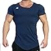 EU Men's Workout Muscle Shirts Fitness Gym Bodybuilding Short Sleeve Tees