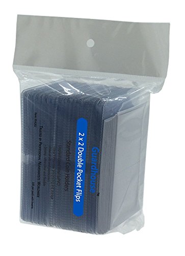 Archival Quality Safe Coin Flips - 100 Pack with Inserts, 2x2