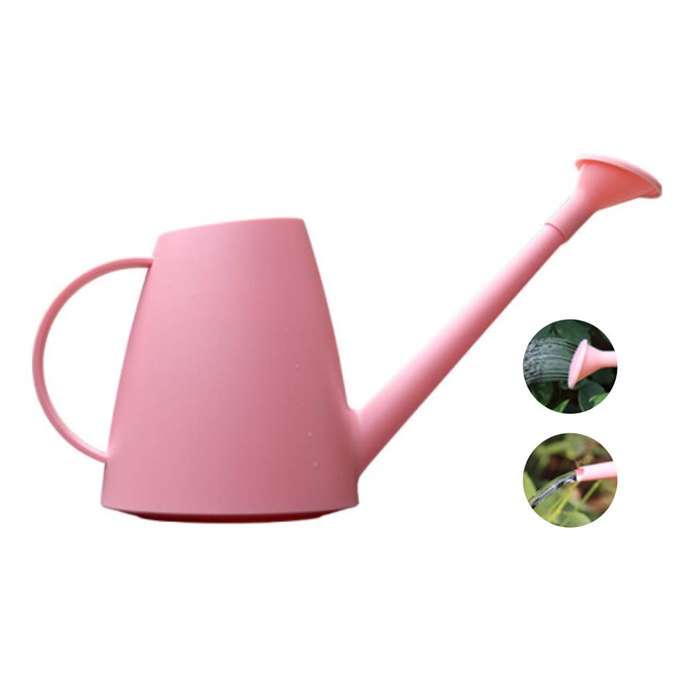 LOYUYU 1.8L Plastic Watering Can Small Lightweight Cute Indoor Outdoor Garden Plants, Watering Can with Shower Head Pink