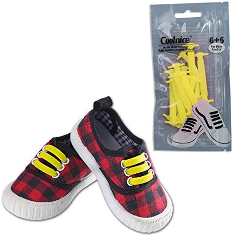 Coolnice No Tie Shoelaces for Adult & Kids-Waterproof & Stretchy Silicone Flat Elastic Running Shoe Laces with Multicolor for Athletic Sneaker Boots Board Shoes Dress and Casual Shoes
